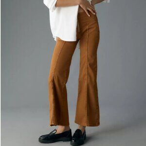 New with Tags Anthropologie Mid-Rise Crop Flare Pants in Brown, Size 28